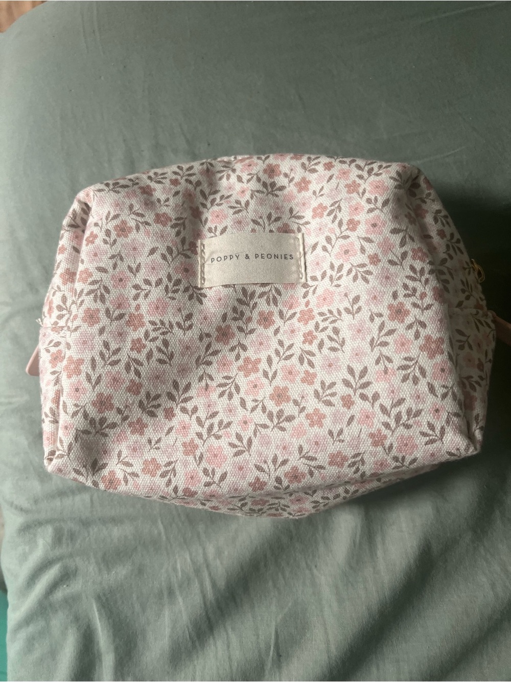 Poppy & Peonies Blush Floral Makeup Bag